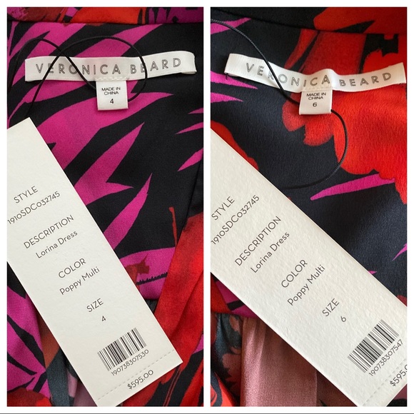 Veronica Beard Lorina Floral Dress Sz 4 - Picture 5 of 8